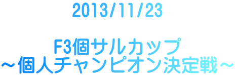 2013/11/23  F3個サルカップ ～個人チャンピオン決定戦～