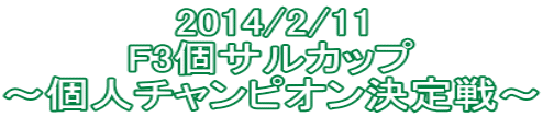 2014/2/11 F3個サルカップ ～個人チャンピオン決定戦～