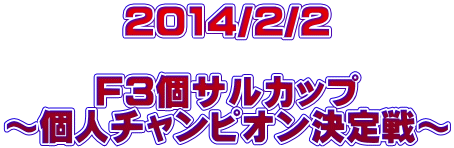 2014/2/2  F3個サルカップ ～個人チャンピオン決定戦～ 